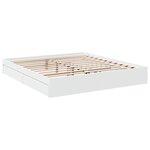 vidaXL Cadre de lit avec tiroirs blanc 200x200 cm bois d'ingénierie