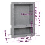 vidaXL Niche de douche avec 2 compartiments Gris mat 41x51x10 cm