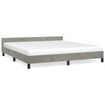 vidaXL Cadre de lit sans matelas gris clair 160x200 cm velours