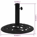vidaXL Socle de parasol Noir 40x40x32 cm Fonte