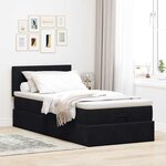 VidaXL Cadre de lit ottoman avec matelas noir 100x200cm velours
