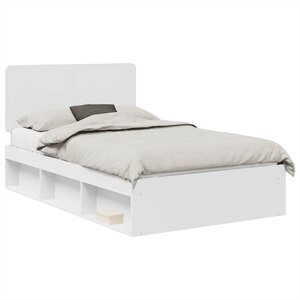 vidaXL Cadre de lit Blanc 120 x 190 cm Bois de pin massif