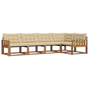 vidaXL Ensemble de canapés d'extérieur 5 Pièces Naturel et Beige