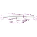 vidaXL Cadre de lit Gris Bois de pin massif 200x200 cm
