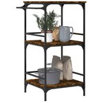 vidaXL Chariot de cuisine chêne fumé 60 5x50x105 cm bois d'ingénierie