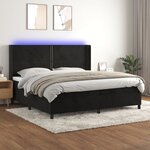 vidaXL Sommier à lattes de lit matelas et LED Noir 200x200 cm Velours