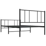 vidaXL Cadre de lit métal sans matelas avec pied de lit noir 107x203cm