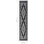 Vidaxl tapis bcf noir 100x500 cm