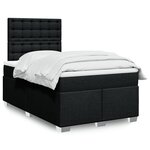 vidaXL Sommier à lattes de lit avec matelas noir 120x190 cm tissu