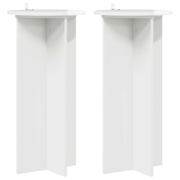 vidaXL Support de Plante 2 pièces Blanc brillant 40 x 40 x 80 cm