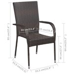 Vidaxl chaises empilables d'extérieur 4 pièces résine tressée marron