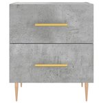 vidaXL Tables de chevet 2Pièces gris béton 40x35x47 5cm bois d’ingénierie