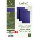 Paquet De 100 Couvertures Grain Toilé Pour Reliure A4 - Bleu Foncé - Exacompta