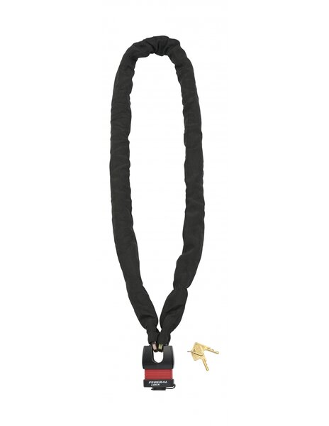 THIRARD - Chaîne acier gainé nylon Loops  vélo  moto  barrières  1.5m  noir  cadenas  2 clés - THIRARD