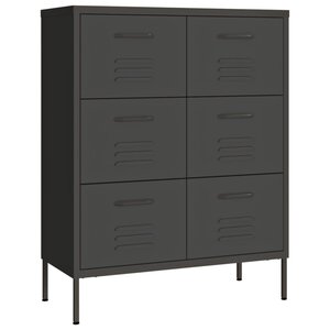 vidaXL Armoire à tiroirs Anthracite 80x35x101 5 cm Acier