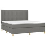 vidaXL Sommier à lattes de lit avec matelas Gris foncé 180x200cm Tissu