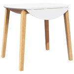 vidaXL Table à manger naturel bois massif et caoutchouc