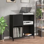 vidaXL Armoire à disques noir 84 5x38x89 cm bois d'ingénierie