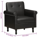 vidaXL Chaise cabriolet noir cuir véritable