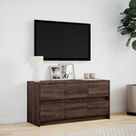 vidaXL Meuble TV avec LED chêne marron 100x34x50 cm bois d'ingénierie
