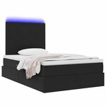 vidaXL Lit avec rangement et LED avec LED Noir 120 x 190 cm Velours