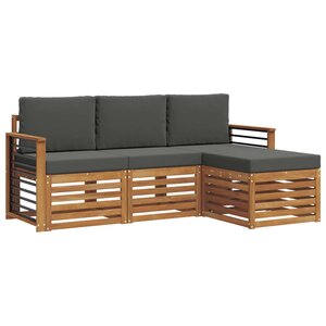 vidaXL Ensemble de canapés d'extérieur 4 pc Naturel et Anthracite