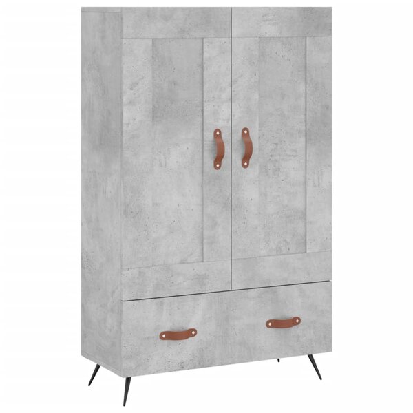 vidaXL Buffet haut gris béton 69 5x31x115 cm bois d'ingénierie