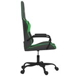 vidaXL Chaise de jeu Noir et vert Similicuir