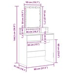 vidaXL Coiffeuse Bois Ancien 80 x 41 x 144 5 cm Bois d'ingénierie