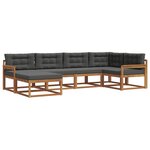 vidaXL Ensemble de canapés d'extérieur 6 pc Naturel et Anthracite