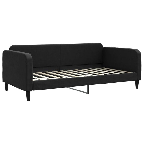 vidaXL Lit de repos sans matelas noir 100x200 cm tissu