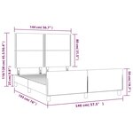 vidaXL Cadre de lit avec tête de lit Noir 140x190 cm Tissu