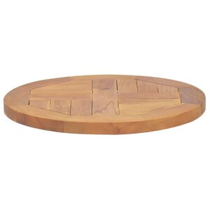vidaXL Dessus de table Bois de teck solide Rond 2 5 cm 40 cm