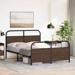 vidaXL Cadre de lit en métal sans matelas chêne marron 140x200 cm