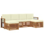 vidaXL Ensemble de canapés d'extérieur 6 pc Naturel et Crème