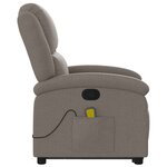 vidaXL Fauteuil inclinable de massage Taupe Tissu