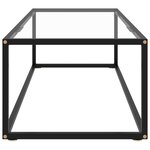 vidaXL Table basse Noir avec verre trempé 120x50x35 cm