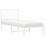 vidaXL Cadre de lit métal avec tête de lit blanc 80x200 cm