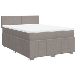 vidaXL Sommier à lattes de lit avec matelas Taupe 160x200 cm Tissu