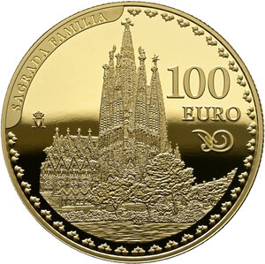 Pièce de monnaie en Or 100 Euro g 6.75 Millésime 2026 Antoni Gaudi SAGRADA FAMILIA