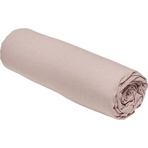 Drap housse uni rose des sables 140 x 190 cm