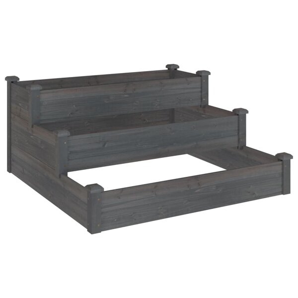 vidaXL Lit surélevé de jardin gris 120x120x56 cm bois massif de sapin