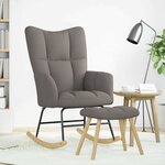 vidaXL Chaise à bascule avec repose-pied Taupe Tissu