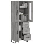 vidaXL Buffet haut Sonoma gris 69 5x34x180 cm Bois d'ingénierie