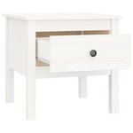 vidaXL Table d'appoint Blanc 50x50x49 cm Bois massif de pin