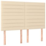 vidaXL Sommier à lattes de lit et matelas et LED Crème 140x190cm Tissu