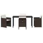 vidaXL Ensemble de salle à manger de jardin 5 pièces avec coussins en poly rattan marron