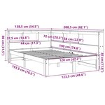vidaXL Lit bibliothèque sans matelas 120x190 cm bois de pin massif