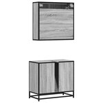 vidaXL Ensemble de meubles de salle de bain 2 Pièces Sonoma gris