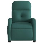 vidaXL Fauteuil de massage inclinable électrique Vert foncé Tissu